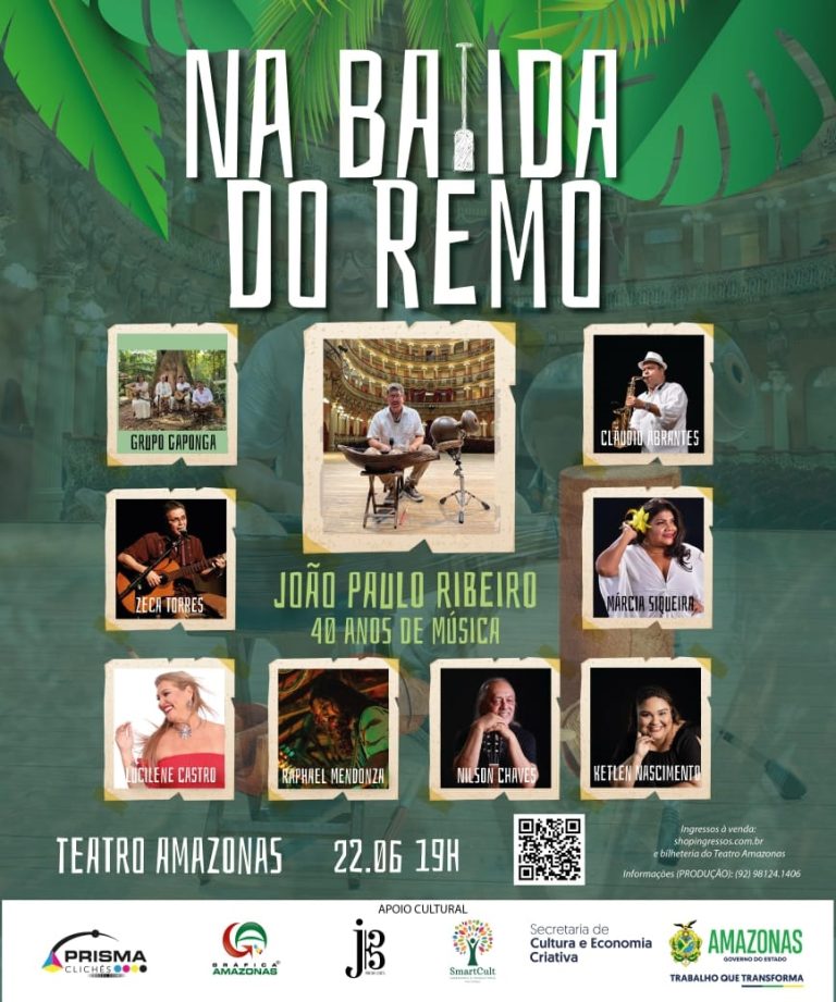 João Paulo Ribeiro celebra 40 anos de carreira com show “Na Batida do Remo” no Teatro Amazonas